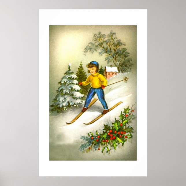 Poster Fille ski (Devant)