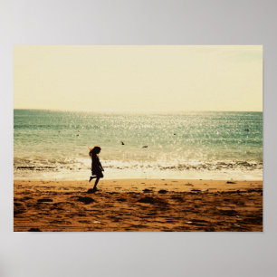 Poster Fille sur la plage