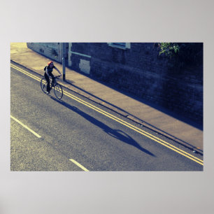 Poster Fille sur un vélo (effet de transbordement)