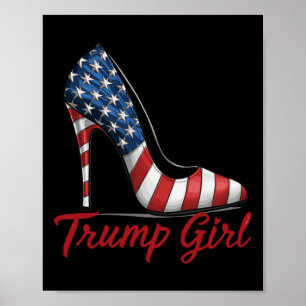 Poster Fille talon haut Stilettos drapeau américain Trump