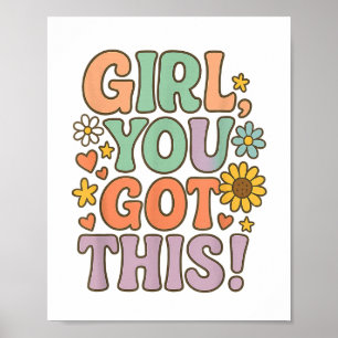 Poster Fille, tu as ce jour d'examen Citation motivationn