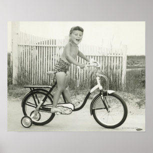 Poster Fille vélo équitation