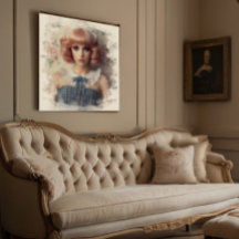 Fille vintage avec frontière ivoire