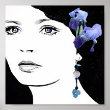 Fille visage jolie illustration de mode fine art