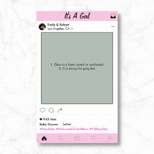 Poster FilleBébé Fête de Naissance Accessoire de Décorati