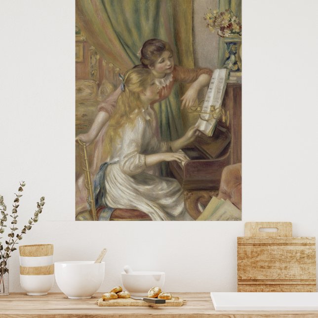 Poster Filles au piano de l'art impressionniste français  (Cuisine)