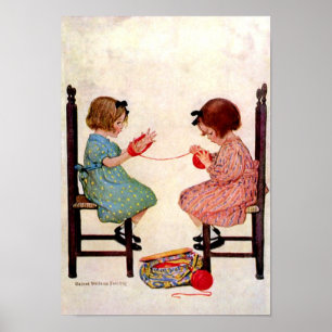 Poster Filles avec fil - Imprimer