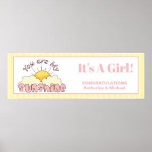 Poster Filles Baby shower Vous Êtes Mon Sunshine Party Ba