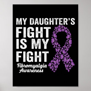 Poster Filles combat est mon combat violet fibromyalgie A