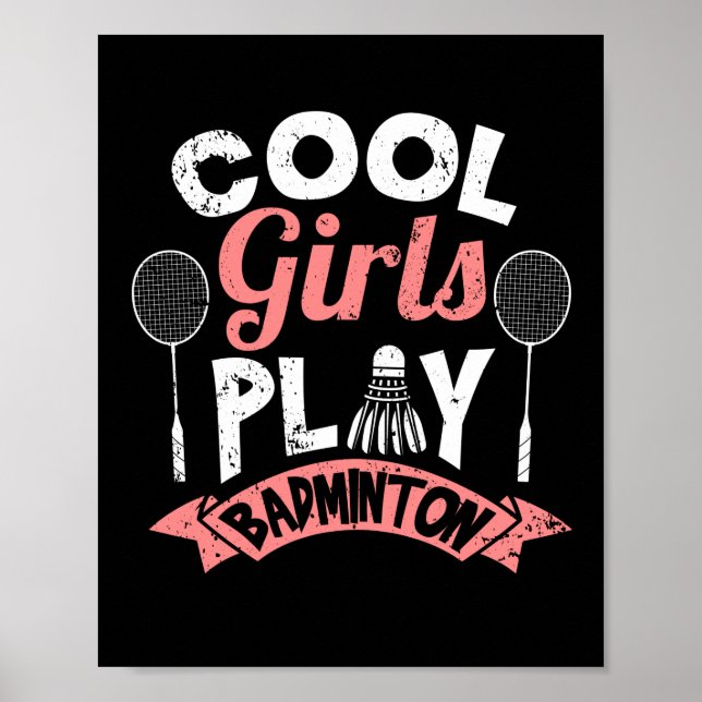 Poster Filles cool jouant au badminton Funny badminton (Devant)