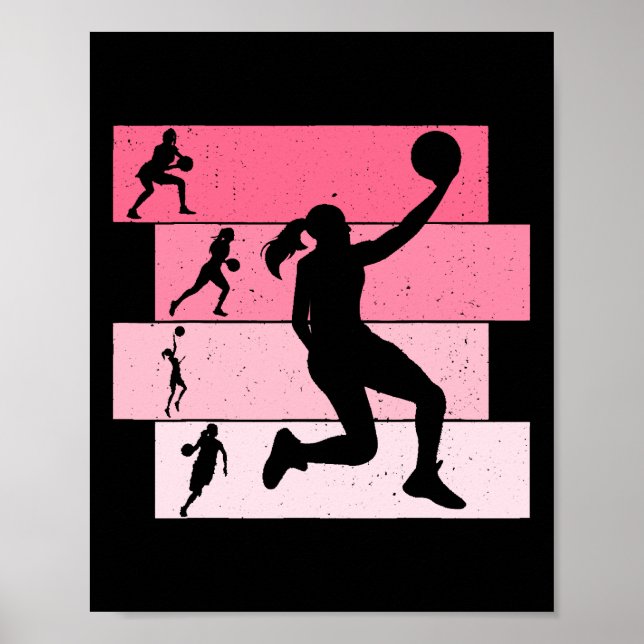 Poster Filles de basket-ball Femmes Enfants (Devant)