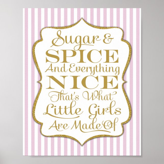 Poster Filles De Sucre Et D'Épices Roses Fabriquées En Si (Devant)