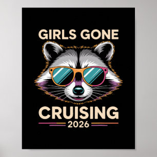 Poster Filles du raton laveur poubelle en croisière Vacan