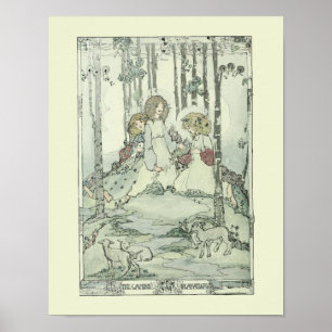 Poster Filles et agneaux de Jessie Marion King