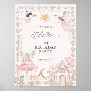 Poster Filles Fairy Garden Anniversaire
