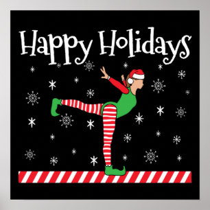 Poster Filles Gymnastique Elfe de Noël