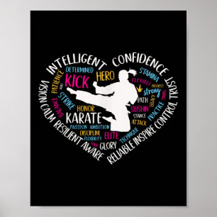 Poster Filles Karaté Coeur Pour Ados Femmes Aiment Martia