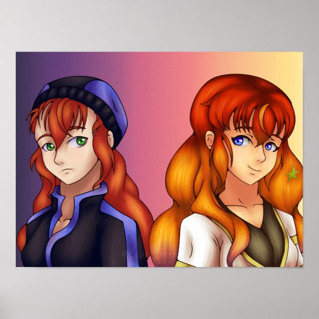 Poster Filles Kawaii (Devant)