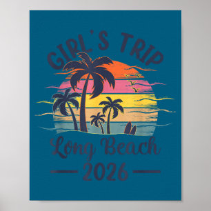 Poster Filles Long Beach Ca Voyage Vintage
