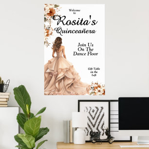 Poster Filles mexicaines 15e anniversaire Quinceanera