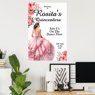 Poster Filles mexicaines 15e anniversaire Quinceanera Fêt