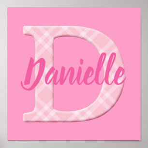 Poster Filles Nom Lettre personnalisée D