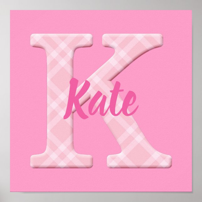 Poster Filles Nom Lettre personnalisée Plaid K (Devant)