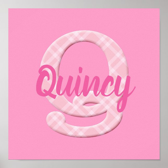 Poster Filles Nom Lettre personnalisée Plaid Q (Devant)