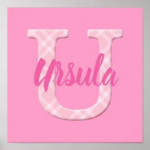 Poster Filles Nom Lettre personnalisée Plaid U
