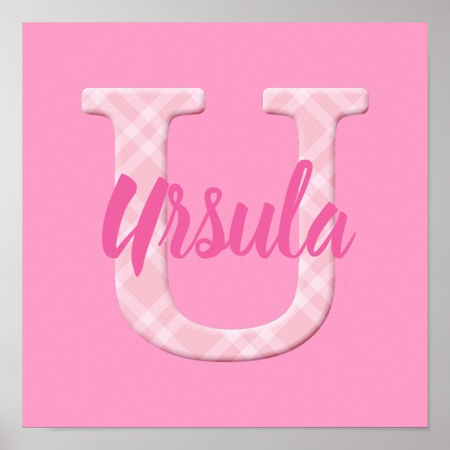 Poster Filles Nom Lettre personnalisée Plaid U (Devant)
