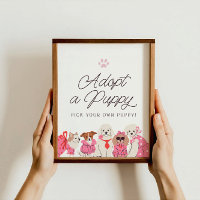 Filles rose chiot Anniversaire Adopter un signe ch