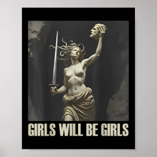 Poster Filles Seront des Filles Chemises Méduse Féministe