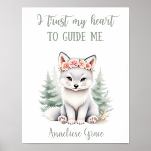 Poster Filles sur mesure Woodland Wolf Citation Nursery