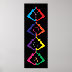 Poster Filles YOGA multicolores