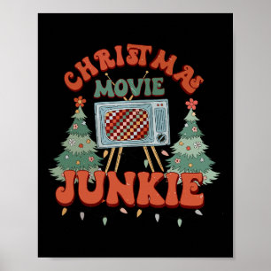 Poster Film de Noël Junkie Retro Arbre de Noël Christine