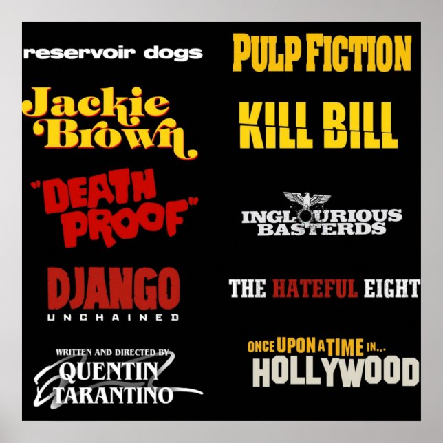 Poster filmographie de quentin tarantino (Devant)