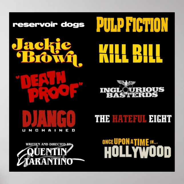 Poster filmographie de quentin tarantino (Devant)