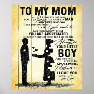 Poster Fils à maman à ma maman Bel cadeau