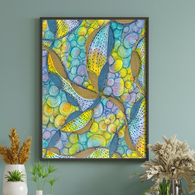 Poster Fils de couleur dessinés à la main (Créateur téléchargé)