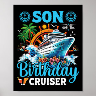Poster Fils du bateau de croisière d'anniversaire d'anniv