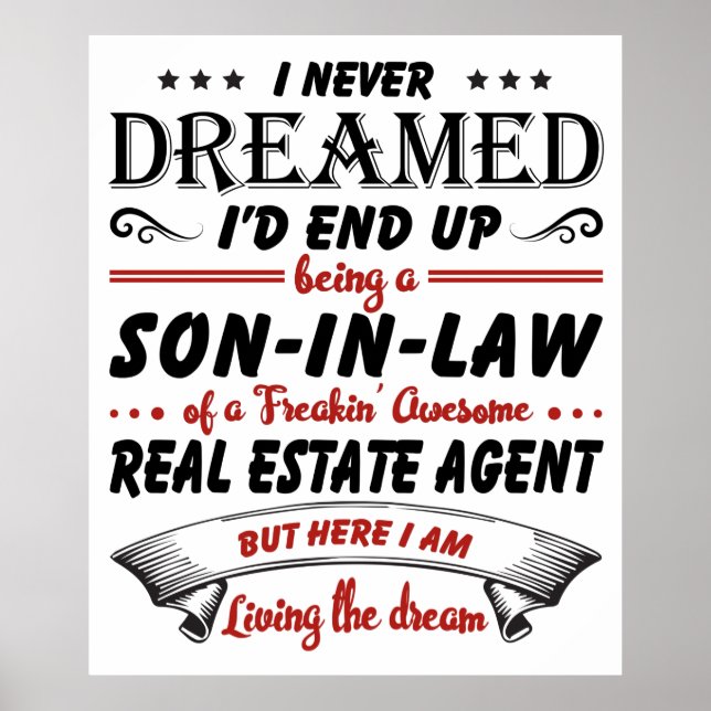 Poster Fils En Droit De L'Agent Immobilier Étonnant (Devant)