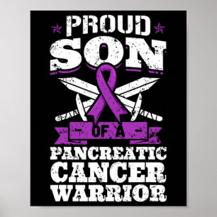 Poster Fils Fiers D'Un Cancer Pancréatique Guerrier Sensi