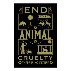 Poster Fin de la cruauté animale