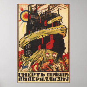 Poster Fin de l'impérialisme - Propagande soviétique