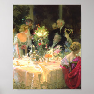 Poster Fin Du Dîner 1913 Par Jules Alexandre Grun