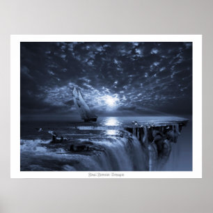 Poster Final Frontier Voyager. Société de la Terre plate