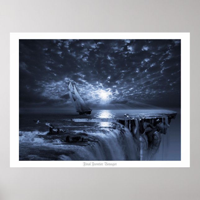 Poster Final Frontier Voyager. Société de la Terre plate (Devant)