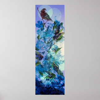Poster Finch et Fleurs Imprimer