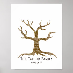 Poster Fingerprint Tree Family Reunion Guestbook