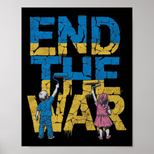 Poster Finissez la guerre Graffiti Enfants Soutenez Zelen